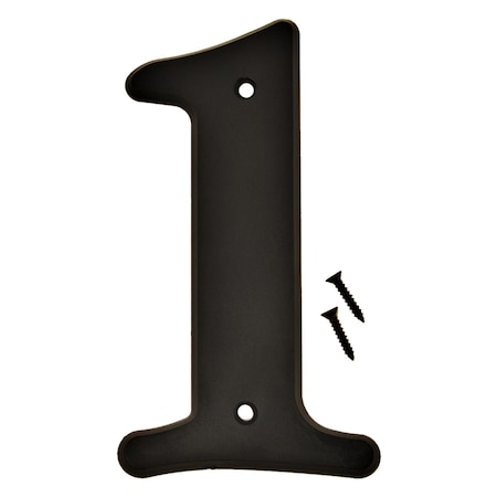 Hy-Ko 6In Black Plastic Number 1, 5PK A30201